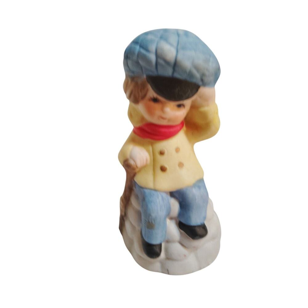 Jasco Merri Bells Tiny Tim Bell Christmas Figurine 1978 Vintage Porcelain